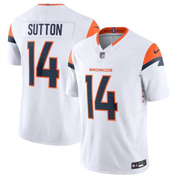 Men%27s Denver Broncos #14 Courtland Sutton White 2024 F.U.S.E. Vapor Limited Football Stitched Jersey Dzhi->denver broncos->NFL Jersey